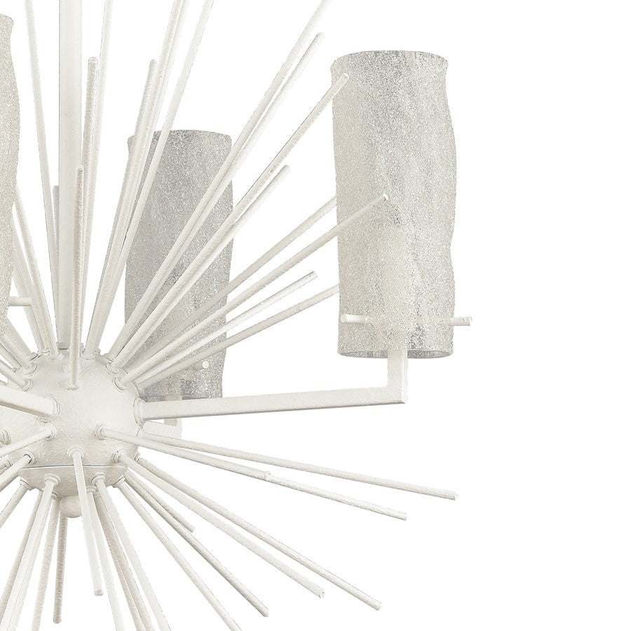 Atlas Lighting Sea Urchin 20in 4-Light Chandelier | Coastal White Coral and White Glass | Dining Room & Breakfast Nook | Model CL11326-WH