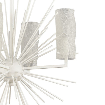 Atlas Lighting Sea Urchin 20in 4-Light Chandelier | Coastal White Coral and White Glass | Dining Room & Breakfast Nook | Model CL11326-WH