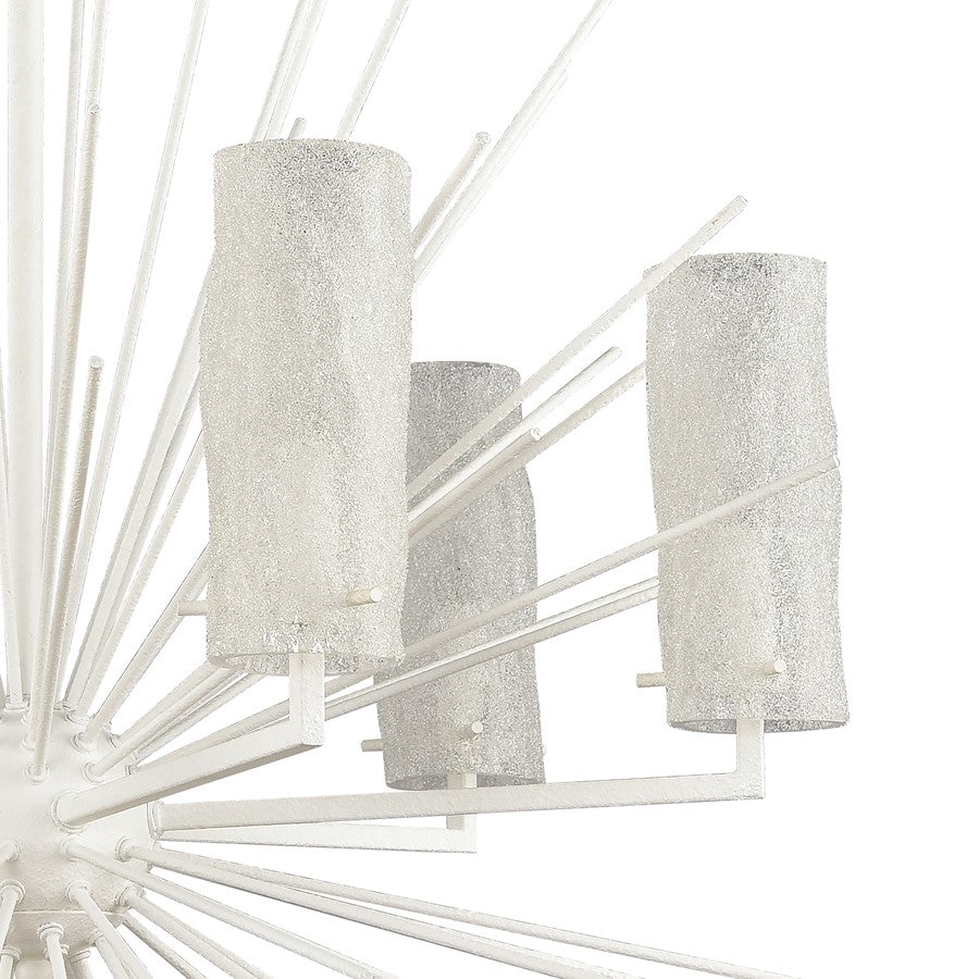 Atlas Lighting Sea Urchin 27in 6-Light Chandelier | Coastal White Coral Metal and White Glass | Dining Room & Entryway | Model CL11327-WH