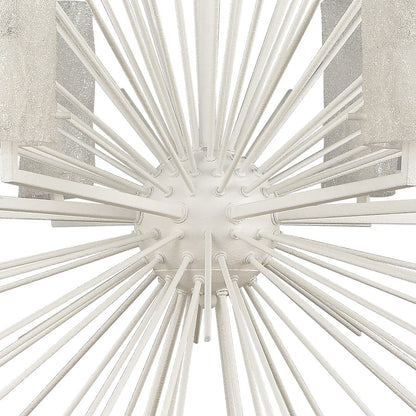 Atlas Lighting Sea Urchin 34in 8-Light Chandelier | Coastal White Coral Metal and White Glass | Dining Room & Entryway | Model CL11328-WH
