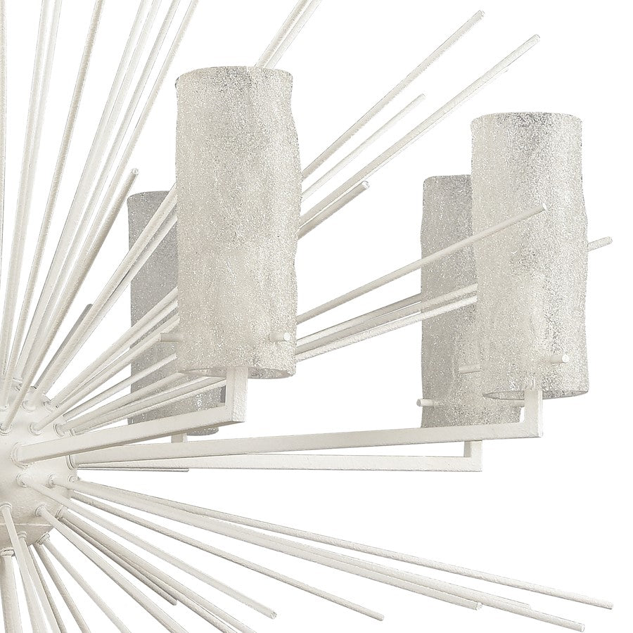 Atlas Lighting Sea Urchin 34in 8-Light Chandelier | Coastal White Coral Metal and White Glass | Dining Room & Entryway | Model CL11328-WH