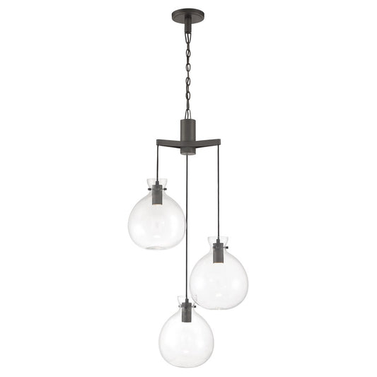 Atlas Lighting Selina 22in LED Chandelier | Modern Oil Rubbed Bronze Metal and Clear Glass | Dining Room & Entryway | Model CL11329-BZ