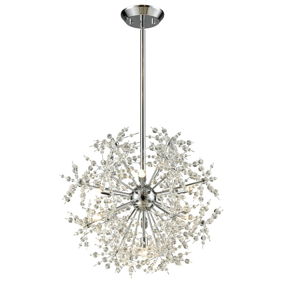 Atlas Lighting Snowburst 20in 7-Light Chandelier | Modern Polished Chrome & Crystal | Dining Room & Entryway | 20 x 20 x 20 in | Model CL11334-CH