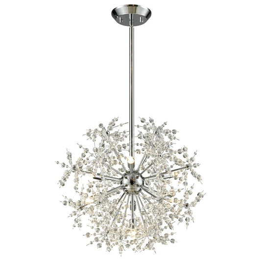 Atlas Lighting Snowburst 20in 7-Light Chandelier | Modern Polished Chrome & Crystal | Dining Room & Entryway | 20 x 20 x 20 in | Model CL11334-CH