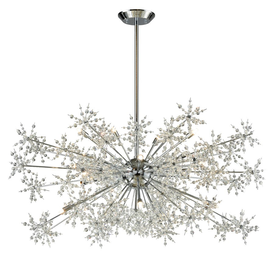 Atlas Lighting Snowburst 48in 20-Light Chandelier | Modern Polished Chrome and Clear Crystal Glass | Dining Room & Living Room | Model CL11335-CH