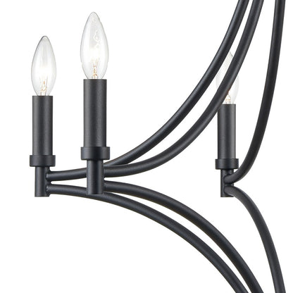 Atlas Lighting Spanish Villa 26in 6-Light Chandelier | Traditional Charcoal Metal | Dining Room & Living Room | 26 x 26 x 29 in | Model CL11339-BK