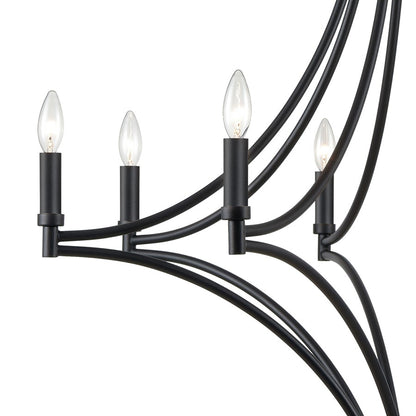 Atlas Lighting Spanish Villa 36in 8-Light Chandelier | Traditional Charcoal Metal | Dining Room & Living Room | 36 x 36 x 39 in | Model CL11340-BK