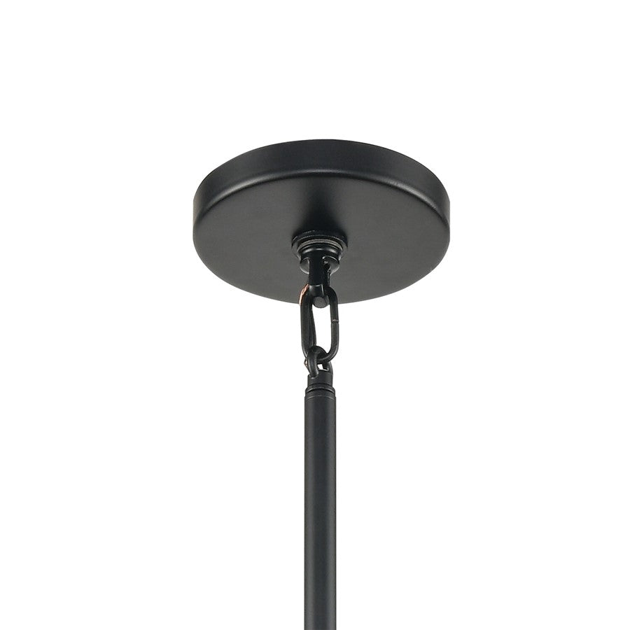 Atlas Lighting Stone Manor 27in 6-Light Chandelier | Transitional Matte Black and Aspen Metal | Dining Room & Kitchen Island | Model CL11351-BK
