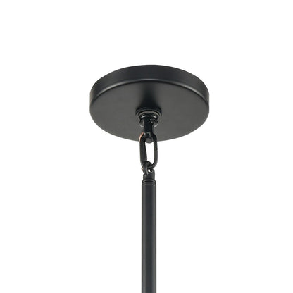 Atlas Lighting Stone Manor 27in 6-Light Chandelier | Transitional Matte Black and Aspen Metal | Dining Room & Kitchen Island | Model CL11351-BK