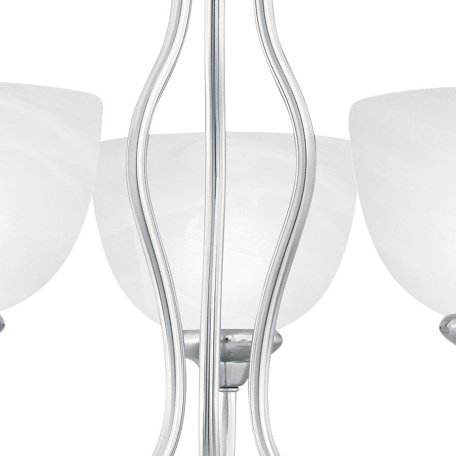 Atlas Lighting Tahoe 19in 3-Light Chandelier | Traditional Brushed Nickel and White Glass | Dining Room & Kitchen Island | Model CL11357-NK