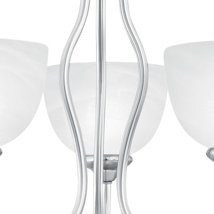 Atlas Lighting Tahoe 19in 3-Light Chandelier | Traditional Brushed Nickel and White Glass | Dining Room & Kitchen Island | Model CL11357-NK