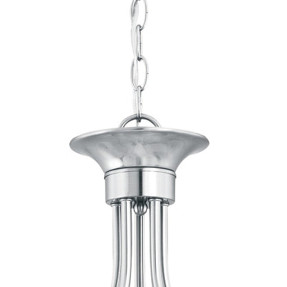 Atlas Lighting Tahoe 24in 5-Light Chandelier | Traditional Brushed Nickel and White Frosted Glass | Kitchen Island & Dining Room | Model CL11358-NK