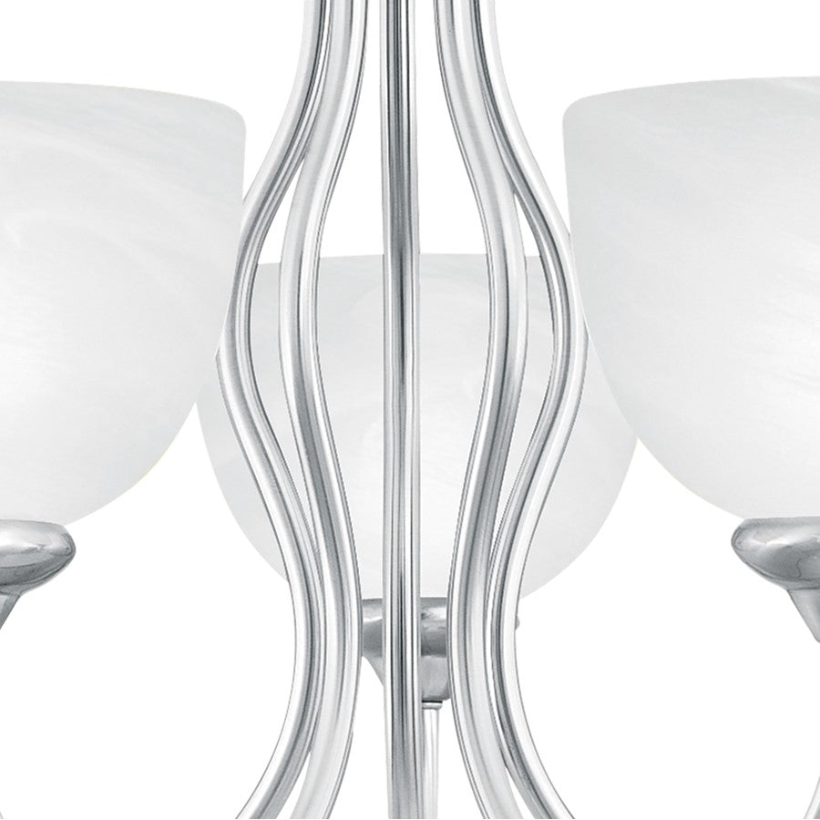 Atlas Lighting Tahoe 24in 5-Light Chandelier | Traditional Brushed Nickel and White Frosted Glass | Kitchen Island & Dining Room | Model CL11358-NK