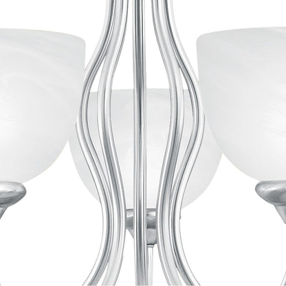 Atlas Lighting Tahoe 24in 5-Light Chandelier | Traditional Brushed Nickel and White Frosted Glass | Kitchen Island & Dining Room | Model CL11358-NK