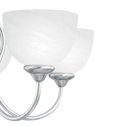 Atlas Lighting Tahoe 24in 5-Light Chandelier | Traditional Brushed Nickel and White Frosted Glass | Kitchen Island & Dining Room | Model CL11358-NK