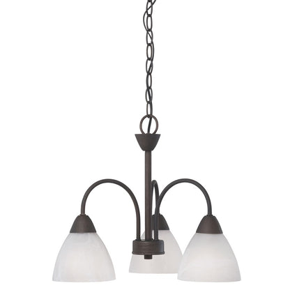 Atlas Lighting Tia 17.75in 3-Light Chandelier | Traditional Painted Bronze and White Frosted Glass | Kitchen & Dining Room | Model CL11360-BZ
