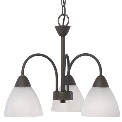 Atlas Lighting Tia 17.75in 3-Light Chandelier | Traditional Painted Bronze and White Frosted Glass | Kitchen & Dining Room | Model CL11360-BZ