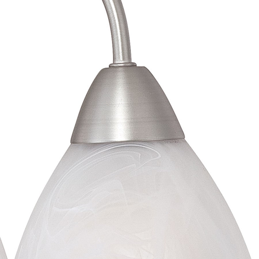 Atlas Lighting Tia 18in 3-Light Chandelier | Traditional Matte Nickel and White Frosted Glass | Kitchen & Dining Room | Model CL11360-NK