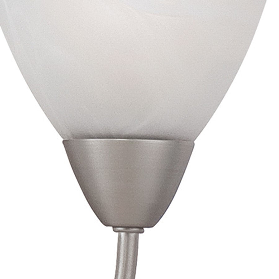 Atlas Lighting Tia 26in 9-Light Chandelier | Traditional Matte Nickel and White Frosted Glass | Kitchen & Dining Room | Model CL11362-NK