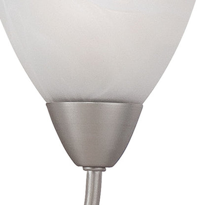 Atlas Lighting Tia 26in 9-Light Chandelier | Traditional Matte Nickel and White Frosted Glass | Kitchen & Dining Room | Model CL11362-NK