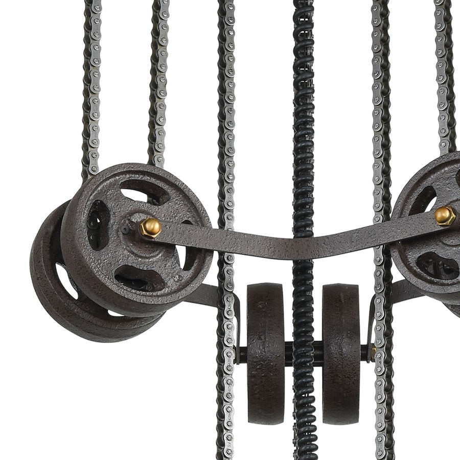 Atlas Lighting Torque 36in 6-Light Chandelier | Industrial Vintage Bronze and Satin Brass | Kitchen & Dining Room | 36 x 36 x 78 in | Model CL11363-BZ