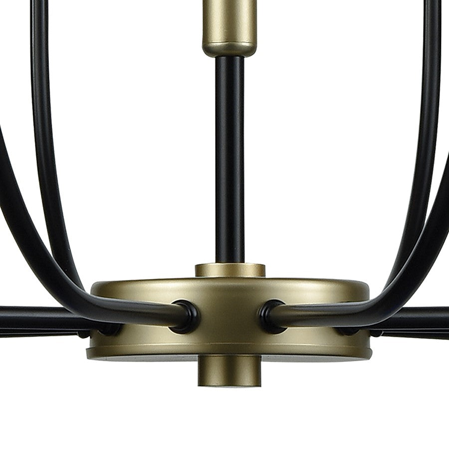 Atlas Lighting Transatlantique 34in 10-Light Chandelier | Traditional Black and Gold Metal | Living Room & Dining Room | Model CL11364-BK