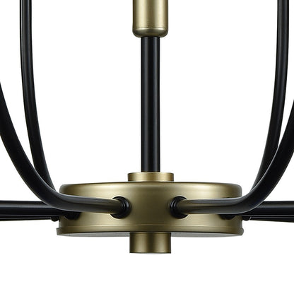 Atlas Lighting Transatlantique 34in 10-Light Chandelier | Traditional Black and Gold Metal | Living Room & Dining Room | Model CL11364-BK