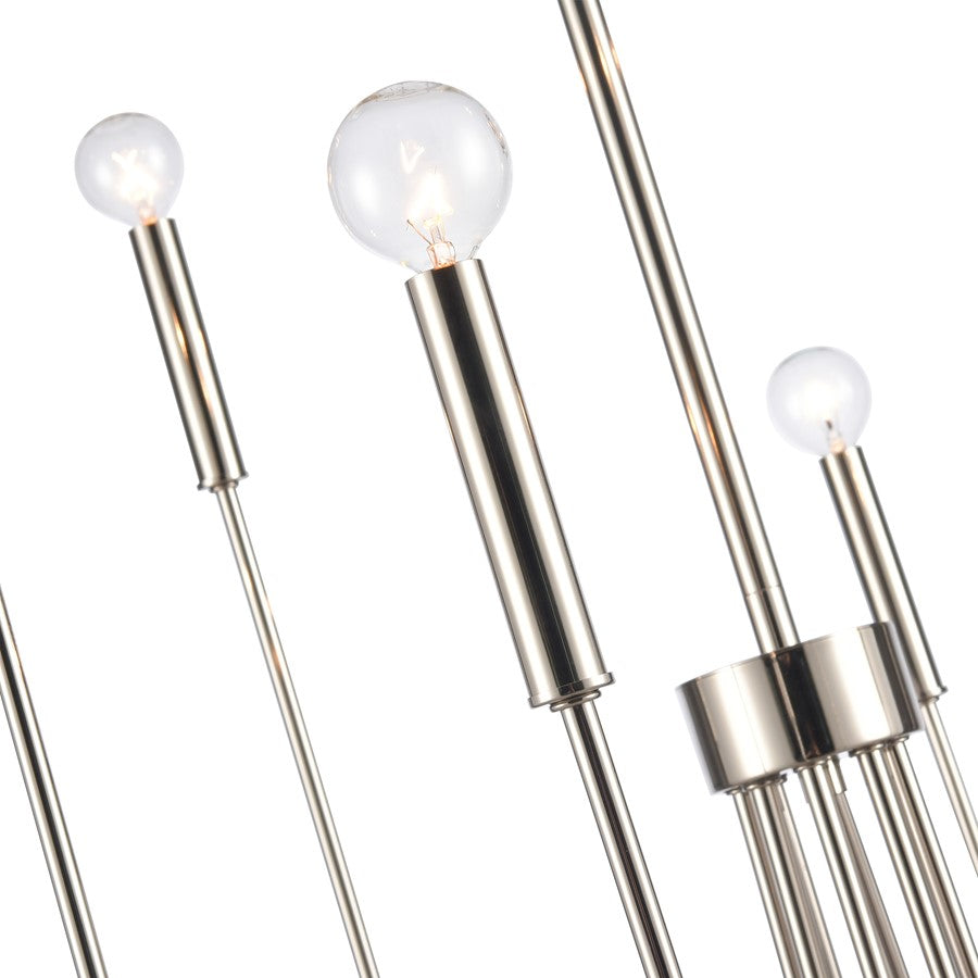 Atlas Lighting Ulla 28in 8-Light Chandelier | Transitional Polished Nickel | Dining Room & Living Room | 28 x 28 x 30 in | Model CL11376-SV