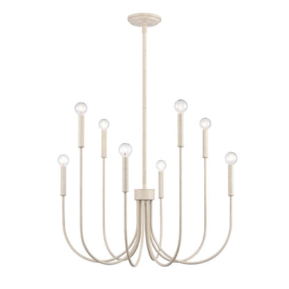 Atlas Lighting Ulla 28in 8-Light Chandelier | Transitional Antique White | Dining Room & Living Room | 28 x 28 x 30 in | Model CL11376-WH