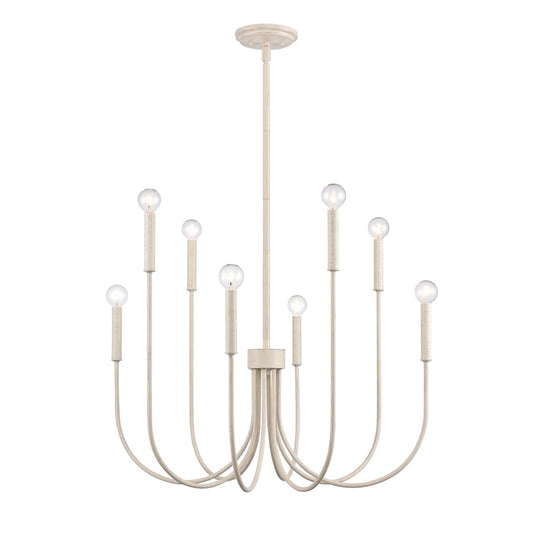 Atlas Lighting Ulla 28in 8-Light Chandelier | Transitional Antique White | Dining Room & Living Room | 28 x 28 x 30 in | Model CL11376-WH