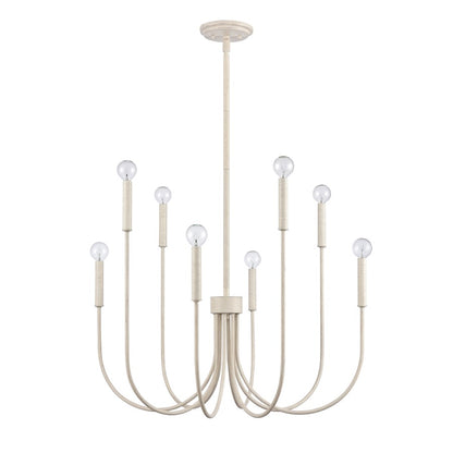 Atlas Lighting Ulla 28in 8-Light Chandelier | Transitional Antique White | Dining Room & Living Room | 28 x 28 x 30 in | Model CL11376-WH