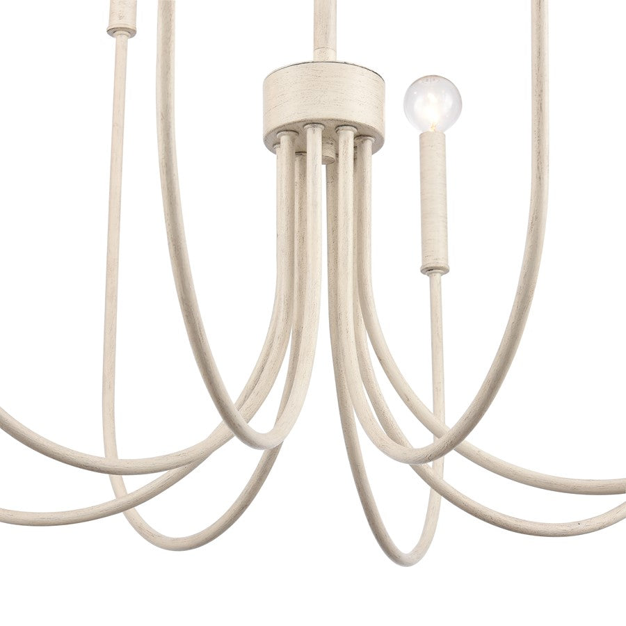 Atlas Lighting Ulla 28in 8-Light Chandelier | Transitional Antique White | Dining Room & Living Room | 28 x 28 x 30 in | Model CL11376-WH