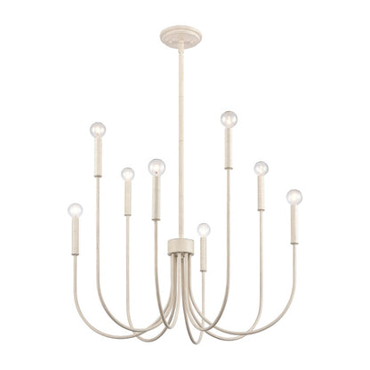 Atlas Lighting Ulla 28in 8-Light Chandelier | Transitional Antique White | Dining Room & Living Room | 28 x 28 x 30 in | Model CL11376-WH