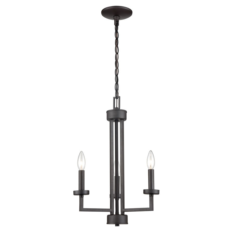 Atlas Lighting West End 15in 3-Light Chandelier | Transitional Oil Rubbed Bronze Metal | Dining Room & Kitchen Island | Model CL11390-BZ