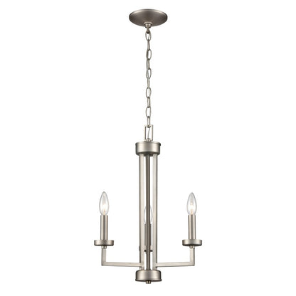 Atlas Lighting West End 15in 3-Light Chandelier | Transitional Brushed Nickel Metal | Dining Room & Living Room | 15 x 15 x 19 in | Model CL11390-NK