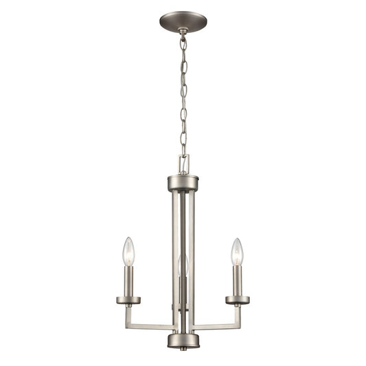 Atlas Lighting West End 15in 3-Light Chandelier | Transitional Brushed Nickel Metal | Dining Room & Living Room | 15 x 15 x 19 in | Model CL11390-NK