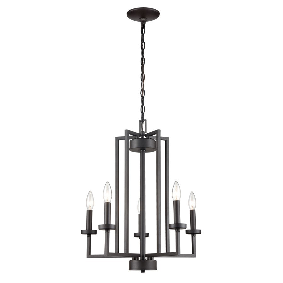 Atlas Lighting West End 20in 5-Light Chandelier | Transitional Oil Rubbed Bronze Metal | Dining Room & Living Room | Model CL11391-BZ