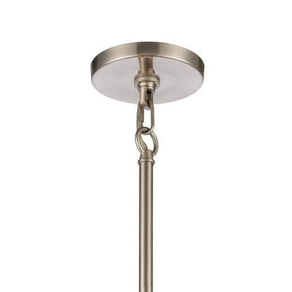 Atlas Lighting White Burlap 20in 6-Light Chandelier | Coastal Ocean Blue and White Burlap | Dining Room & Living Room | Model CL11392-WH