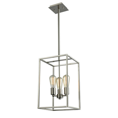 Atlas Lighting Williamsport 10in 3-Light Chandelier | Transitional Brushed Nickel | Dining Room & Kitchen Island | 10 x 10 x 16 in | Model CL11395-NK