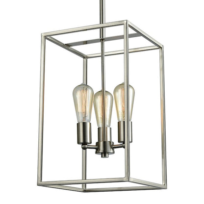Atlas Lighting Williamsport 10in 3-Light Chandelier | Transitional Brushed Nickel | Dining Room & Kitchen Island | 10 x 10 x 16 in | Model CL11395-NK