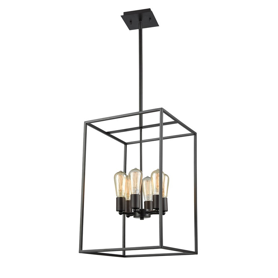 Atlas Lighting Williamsport 14in 6-Light Chandelier | Transitional Oil Rubbed Bronze Metal | Dining Room & Living Room | Model CL11397-BZ