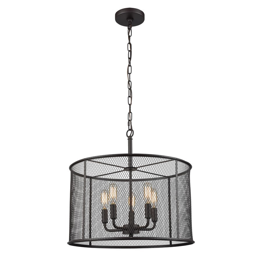 Atlas Lighting Williamsport 18in 5-Light Chandelier | Transitional Oil Rubbed Bronze Metal | Dining Room & Kitchen Island | Model CL11399-BZ