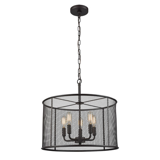 Atlas Lighting Williamsport 18in 5-Light Chandelier | Transitional Oil Rubbed Bronze Metal | Dining Room & Kitchen Island | Model CL11399-BZ