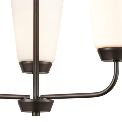 Atlas Lighting Winslow 19in 3-Light Chandelier | Traditional Oil Rubbed Bronze Metal and White Frosted Glass | Dining Room | Model CL11401-BZ