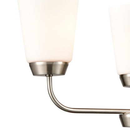 Atlas Lighting Winslow 19in 3-Light Chandelier | Traditional Brushed Nickel and White Frosted Glass | Dining Room & Kitchen Island | Model CL11401-NK