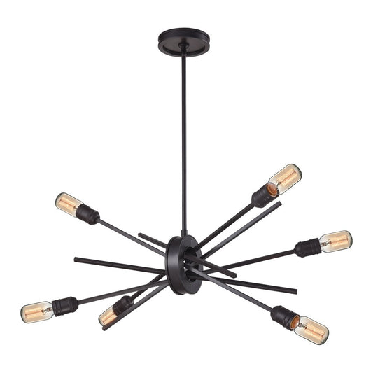 Atlas Lighting Xenia 22in 6-Light Chandelier | Modern Oil Rubbed Bronze Metal | Dining Room & Kitchen Island | 22 x 18 x 15 in | Model CL11405-BZ