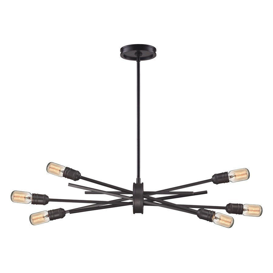 Atlas Lighting Xenia 31in 6-Light Chandelier | Modern Oil Rubbed Bronze Metal | Dining Room & Living Room | 31 x 18 x 16 in | Model CL11407-BZ