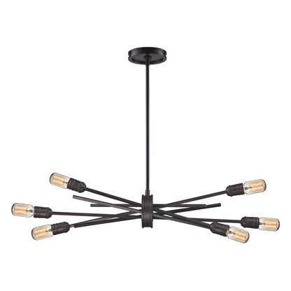 Atlas Lighting Xenia 31in 6-Light Chandelier | Modern Oil Rubbed Bronze Metal | Dining Room & Living Room | 31 x 18 x 16 in | Model CL11407-BZ
