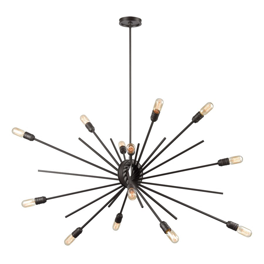 Atlas Lighting Xenia 54in 14-Light Chandelier | Modern Oil Rubbed Bronze Metal | Kitchen Island & Dining Room | 54 x 17 x 18 in | Model CL11409-BZ