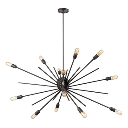 Atlas Lighting Xenia 54in 14-Light Chandelier | Modern Oil Rubbed Bronze Metal | Kitchen Island & Dining Room | 54 x 17 x 18 in | Model CL11409-BZ